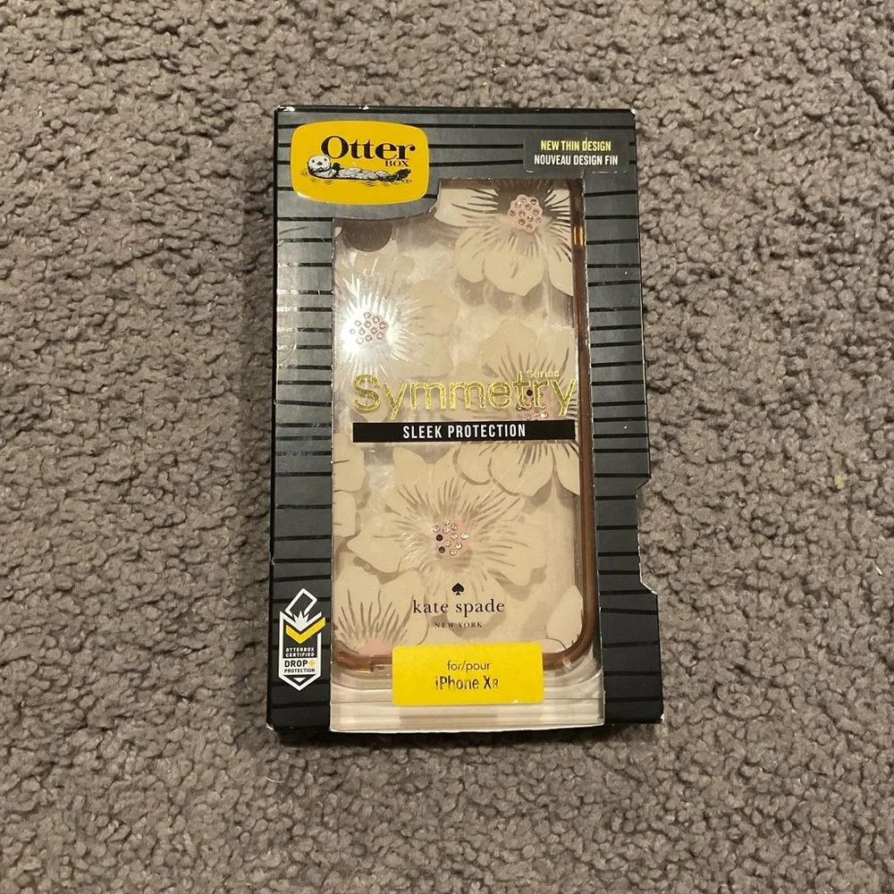 NWT OtterBox Symmetry iPhone XR Phone Case - Beige Floral Crystal Gift